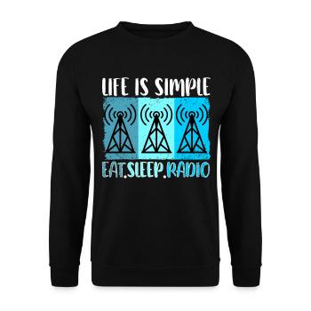 Amateur Radio Radio Radio Radio Radio Amateur Vintage - Sweat-shirt Unisexe - noir - Devant - Alina (178cm) & Michal (187cm)