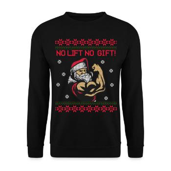 No lift, no gift, ugly Christmas - Unisex Sweatshirt - black - Front - Alina (178cm) & Michal (187cm)