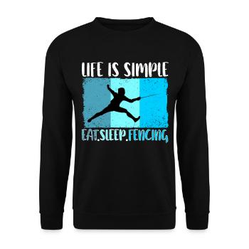 Fencing Fencer Fencer Degen Fencing - Unisex Sweatshirt - black - Front - Alina (178cm) & Michal (187cm)