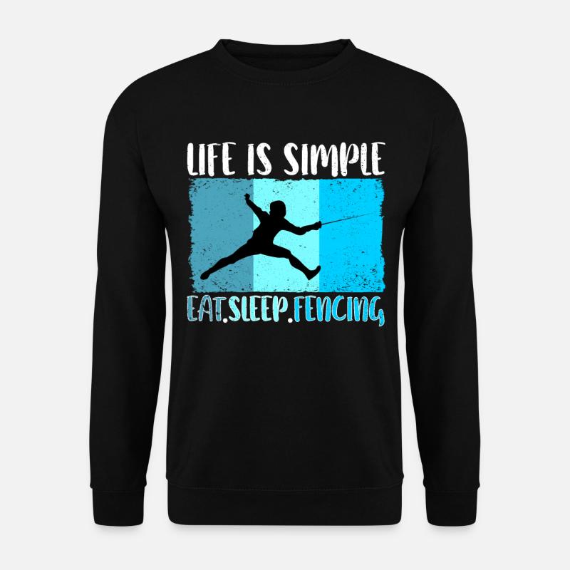Fechten Fechter Fechterin Degen Fechtkampf - Unisex Pullover - Schwarz