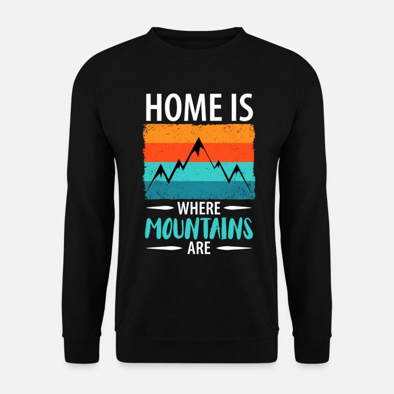 Berge Gebirge Wandern Bergsteiger Klettern - Unisex Pullover - Schwarz