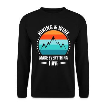 Mountains Mountains Hiking Mountaineers Climbing - Unisex Sweatshirt - black - Front - Alina (178cm) & Michal (187cm)