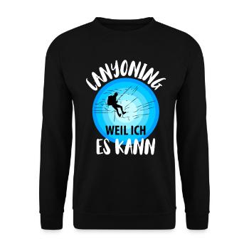 Canyoning Bergsteigen Klettern Wandern Berge - Unisex Pullover - Schwarz - Vorne - Alina (178cm) & Michal (187cm)