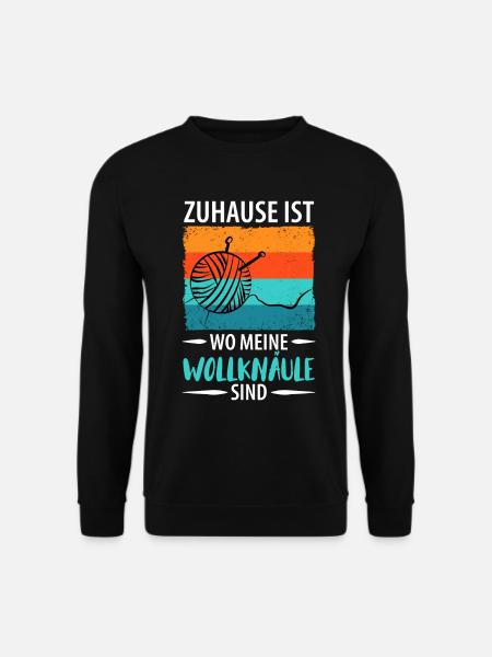 Wolle Stricken Wollknäuel - Unisex Pullover - Schwarz