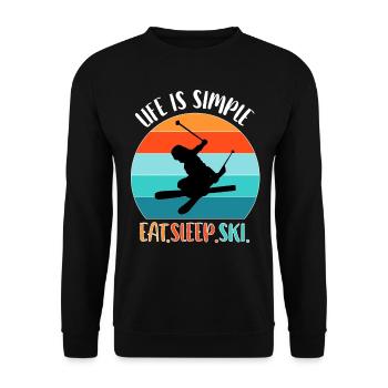 Ski ski Skieurs Vacances au ski - Sweat-shirt Unisexe - noir - Devant - Alina (178cm) & Michal (187cm)