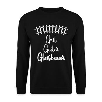 GLEISBAUER Gleisbau Schienenarbeiter - Unisex Pullover - Schwarz - Vorne - Alina (178cm) & Michal (187cm)