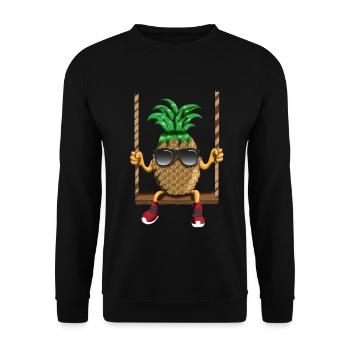 Swinging Pineapple Swing Beach Sun Wrestler - Unisex Sweatshirt - black - Front - Alina (178cm) & Michal (187cm)