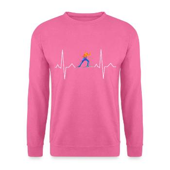 Biathlon Biathlete Heartbeat Cadeau - Sweat-shirt Unisexe - rose - Devant