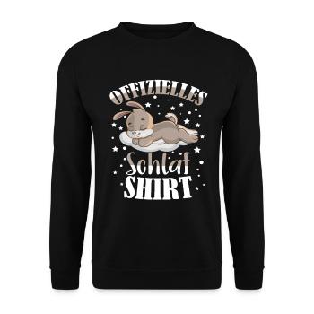 Hase Häschen Offizielles Schlafshirt Nachthemd - Unisex Pullover - Schwarz - Vorne - Alina (178cm) & Michal (187cm)