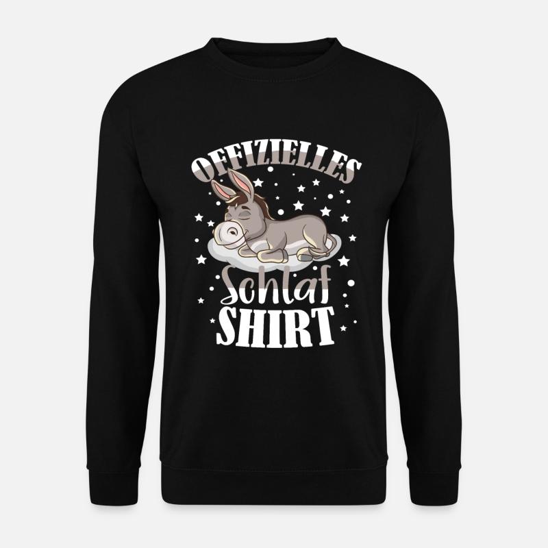 Esel Pyjama Offizielles Schlafshirt Nachthemd - Unisex Pullover - Schwarz