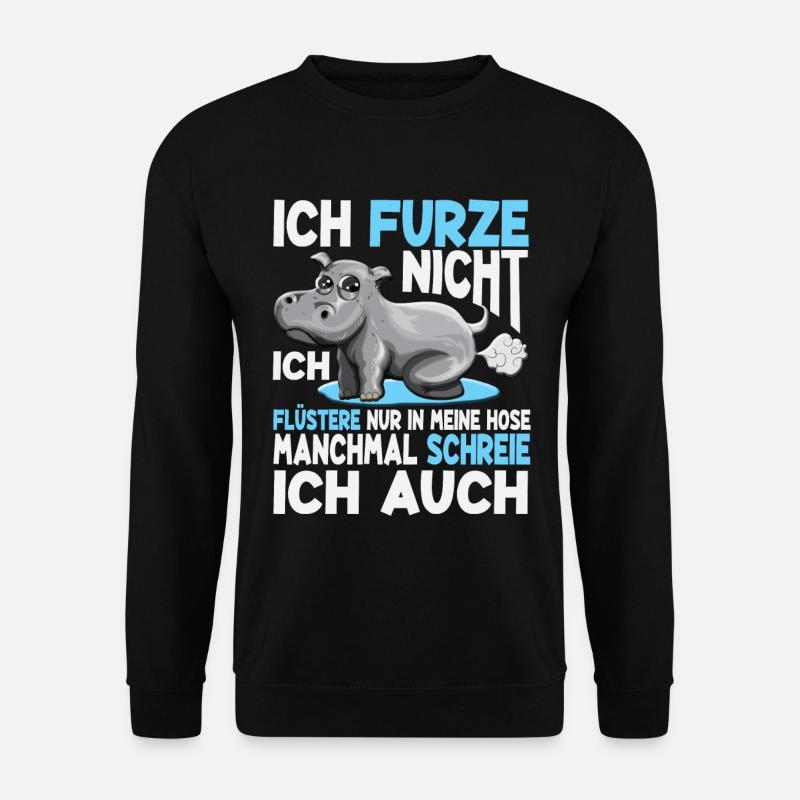 Furzendes Nilpferd Ich Furze Nicht flüstere nur - Unisex Pullover - Schwarz