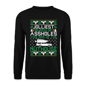 Jolliest Bunch Of Assholes Side Of The Nuthouse - Unisex Sweatshirt - black - Front - Alina (178cm) & Michal (187cm)