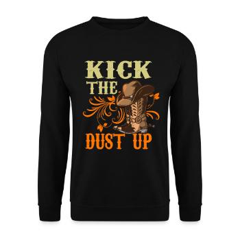 Western Kick The Dust Up Cowboyhut Cowboystiefel - Unisex Pullover - Schwarz - Vorne - Alina (178cm) & Michal (187cm)