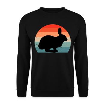 Lapin Lapin Lapin Lapin rétro Design Cadeau - Sweat-shirt Unisexe - noir - Devant - Alina (178cm) & Michal (187cm)