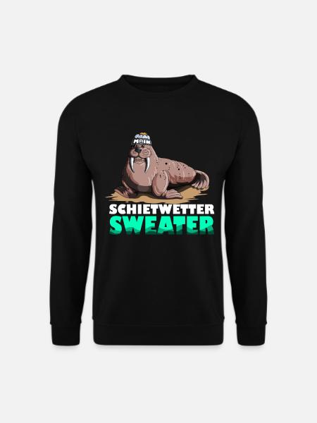 Walross Leuchtturm Norddeutsche Schietwetter - Unisex Pullover - Schwarz