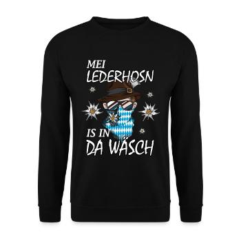 Bayern Traditionales Outfit Trachten Spruch Design - Unisex Pullover - Schwarz - Vorne - Alina (178cm) & Michal (187cm)