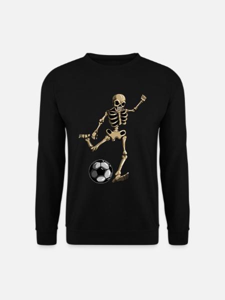 Totenkopf Fußball Fussballspieler Skelett Kostüm - Unisex Pullover - Schwarz