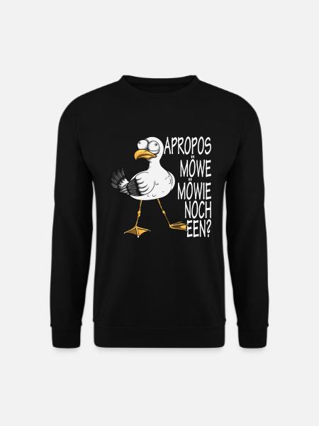 Norddeutsche Apropos Möwe! Möwie noch een Möwen - Unisex Pullover - Schwarz