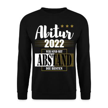 Abitur 2022 Wir sind mit Abstand die Besten - Unisex Pullover - Schwarz - Vorne - Alina (178cm) & Michal (187cm)