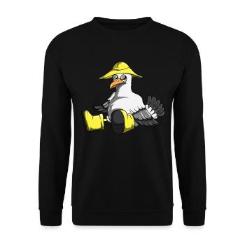 Seagull Gift Coastal Holiday Sea Lake Ocean Fans - Unisex Sweatshirt - black - Front - Alina (178cm) & Michal (187cm)
