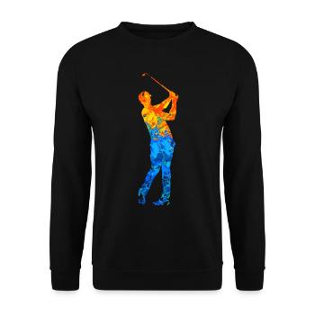 Golf Golfer Golf Course Golfer Gift Idea - Unisex Sweatshirt - black - Front - Alina (178cm) & Michal (187cm)
