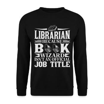 Librarian - Book Wizard - Unisex Sweatshirt - black - Front - Alina (178cm) & Michal (187cm)