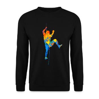 Bouldern Kletterer Klettern Boulder Kletterwand - Unisex Pullover - Schwarz - Vorne - Alina (178cm) & Michal (187cm)