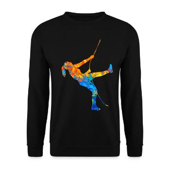 Bouldern Klettern Kletterer Boulderer Kletter - Unisex Pullover - Schwarz - Vorne - Alina (178cm) & Michal (187cm)