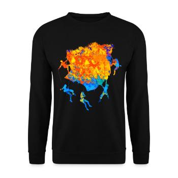 Bouldern Klettern Boulder Boulderer Kletter - Unisex Pullover - Schwarz - Vorne - Alina (178cm) & Michal (187cm)