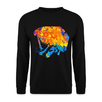 Klettern Bouldern Boulder Kletter Kletterer - Unisex Pullover - Schwarz - Vorne - Alina (178cm) & Michal (187cm)