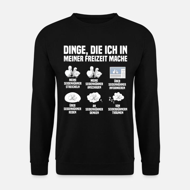 Seidenhuhn Silkie Chicken Huhn Hühner Geschenk - Unisex Pullover - Schwarz