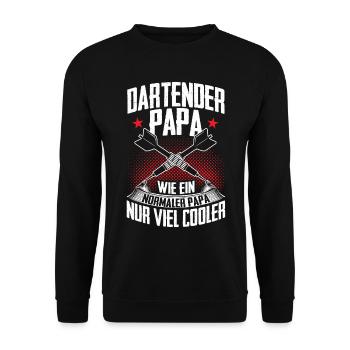 Dartender Papa Dartspieler Darten Darts Geschenk - Unisex Pullover - Schwarz - Vorne - Alina (178cm) & Michal (187cm)