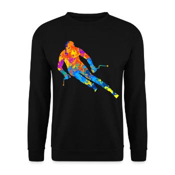 Ski Ski Ski Sports d’hiver Idée cadeau - Sweat-shirt Unisexe - noir - Devant - Alina (178cm) & Michal (187cm)