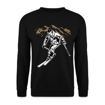 Ski Ski Ski Sports d’hiver Cadeau - Sweat-shirt Unisexe - noir - Devant - Alina (178cm) & Michal (187cm)