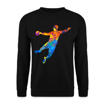 Handball Handball Player Handball Player Handball Club - Unisex Sweatshirt - black - Front - Alina (178cm) & Michal (187cm)