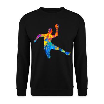 Handball Handball Player Handball Player Handball Club - Unisex Sweatshirt - black - Front - Alina (178cm) & Michal (187cm)