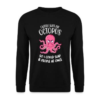 Octopus Octopus Ocean j’aimerais être une pieuvre - Sweat-shirt Unisexe - noir - Devant - Alina (178cm) & Michal (187cm)