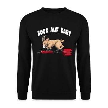 Bock auf Dart Dartspieler Dartscheibe Ziege Dart - Unisex Pullover - Schwarz - Vorne - Alina (178cm) & Michal (187cm)