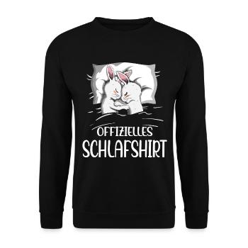 Hase Kaninchen Pyjama Offizielles Schlafshirt - Unisex Pullover - Schwarz - Vorne - Alina (178cm) & Michal (187cm)