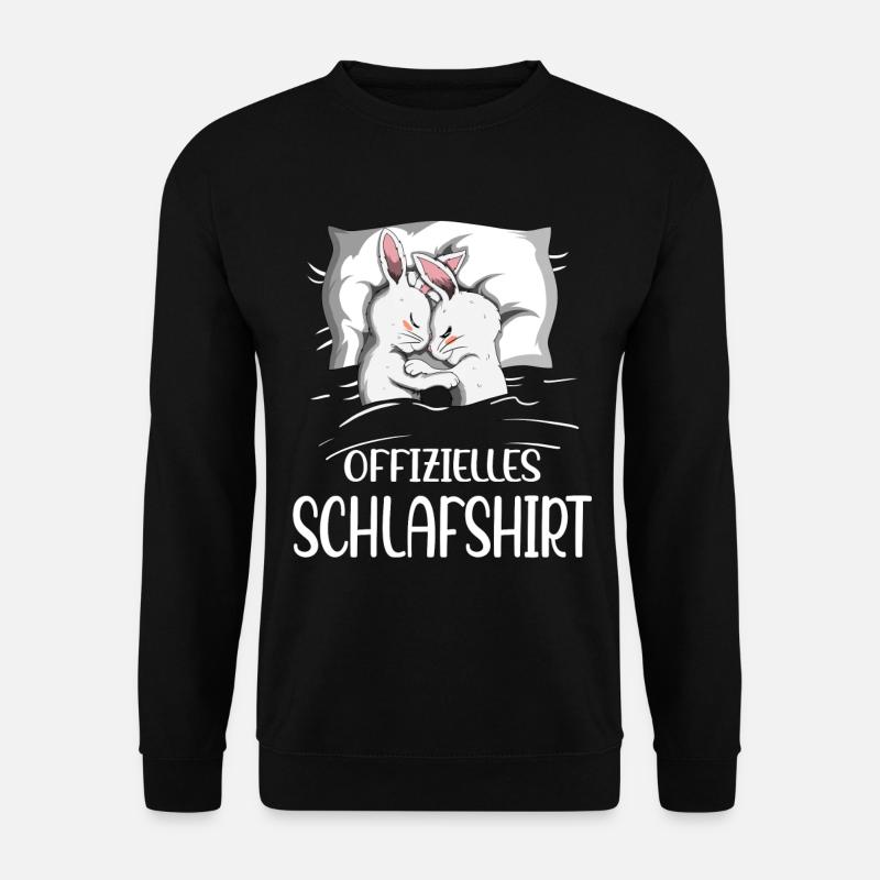 Hase Kaninchen Pyjama Offizielles Schlafshirt - Unisex Pullover - Schwarz