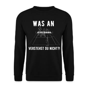 Tennis Tennisspieler Doppel lustiges Geschenk - Unisex Pullover - Schwarz - Vorne - Alina (178cm) & Michal (187cm)