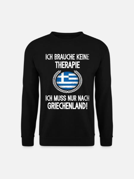 Griechenland Therapie lustiges Griechenland Reise - Unisex Pullover - Schwarz