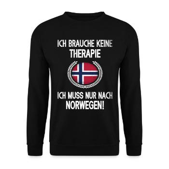 Norwegen Spruch Norwegische Flagge - Unisex Pullover - Schwarz - Vorne - Alina (178cm) & Michal (187cm)