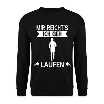Mir reichts ich geh laufen - Unisex Pullover - Schwarz - Vorne - Alina (178cm) & Michal (187cm)