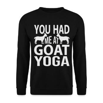You Had Me At Goat Yoga - Unisex Sweatshirt - black - Front - Alina (178cm) & Michal (187cm)