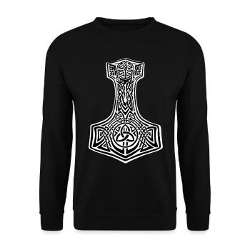 Thor Hammer Le cadeau Mjolnir de Thor - Sweat-shirt Unisexe - noir - Devant - Alina (178cm) & Michal (187cm)