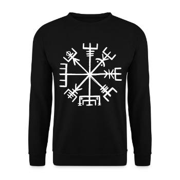 Runes Norse Mythology Viking Norsemen - Unisex Sweatshirt - black - Front - Alina (178cm) & Michal (187cm)
