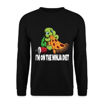Pizza Turtle Fun Funny Diets Design - Sweat-shirt Unisexe - noir - Devant - Alina (178cm) & Michal (187cm)