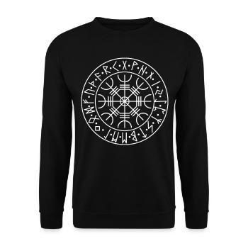 Runes Norse mythology Viking Teutons - Unisex Sweatshirt - black - Front - Alina (178cm) & Michal (187cm)