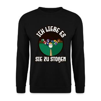 Joueur de billard snooker balles pousser billard billard piscine - Sweat-shirt Unisexe - noir - Devant - Alina (178cm) & Michal (187cm)